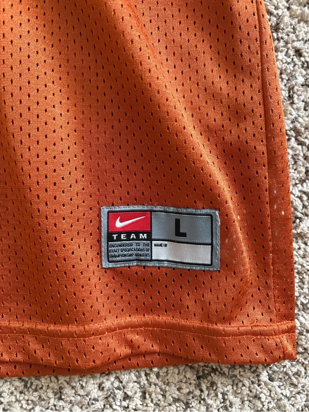Nike Burnt Orange Texas Football Jersey - White Lettering